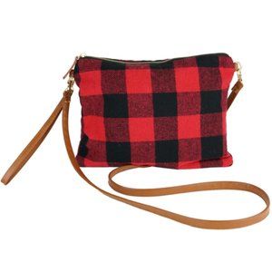 Buffalo Plaid Cross Body & Wristlet Bag
